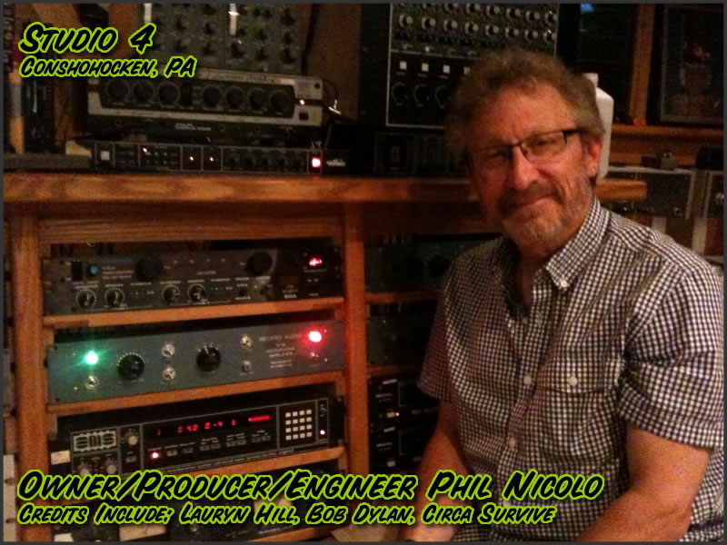 Owner/Producer/Engineer Phil Nicolo at Studio 4 with the RTB Mic Amplifier